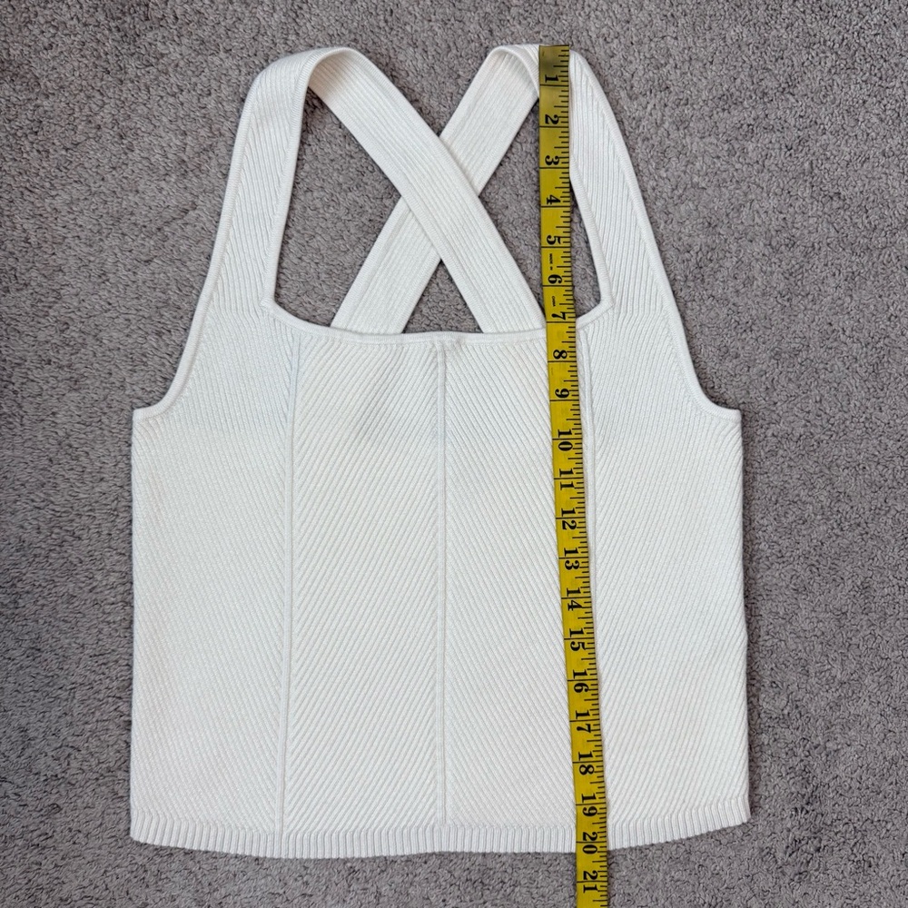 Abercrombie‎ & Fitch Elevated Rib Knit Crossback Tank Top Ivory XL - Picture 8 of 8